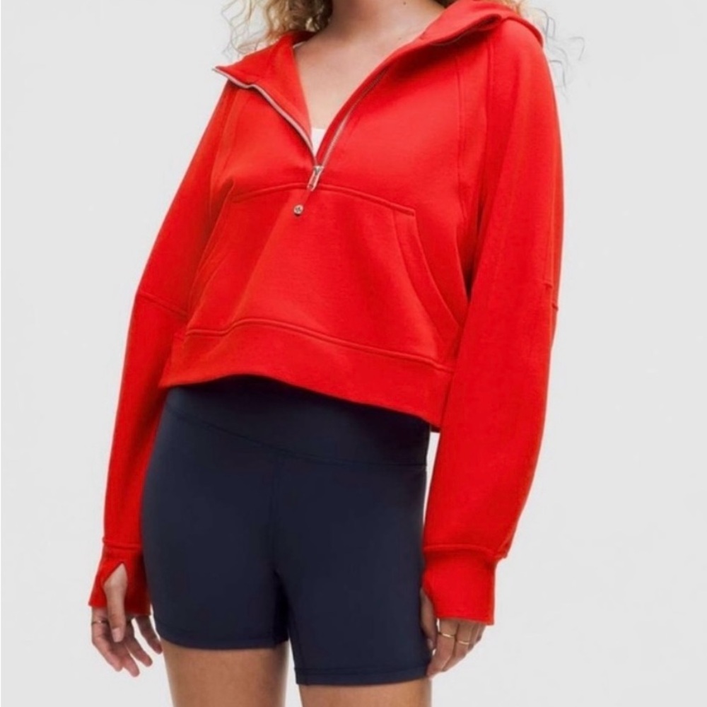 NWOT - Lululemon Scuba Oversized Half-Zip Hoodie XS/S - Color Hot Heat